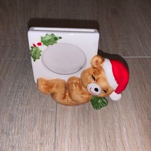 Lunds Lites 2X2 Christmas Bear circular frame
